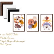 Bohem Tarz MDF Plastik Çerçeveli 3'lu Dekoratif Tablo 104