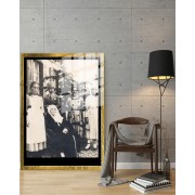 Yapay Zeka ile Yenilenmiş Atatürk Fotoğrafları Siyah Beyaz Cam Tablo, 3d Dekoratif BaskıDik 11