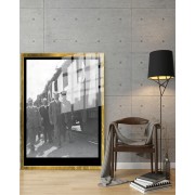 Yapay Zeka ile Yenilenmiş Atatürk Fotoğrafları Siyah Beyaz Cam Tablo, 3d Dekoratif BaskıDik 02