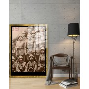 Yapay Zeka ile Yenilenmiş Atatürk Fotoğrafları Siyah Beyaz Cam Tablo, 3d Dekoratif BaskıDik 37