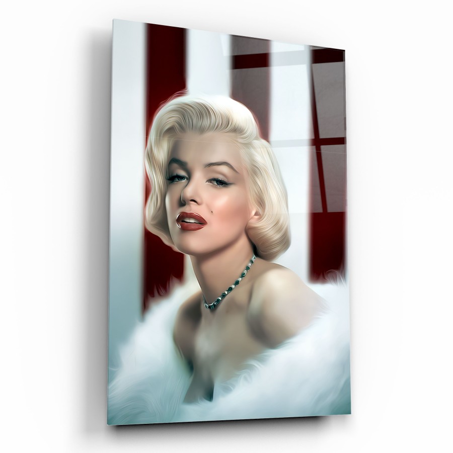 Marilyn Monroe Cam Tablo | Hediyelik, Dekoratif, Ofis, Mutfak