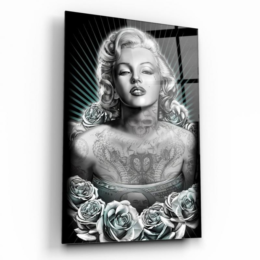 Marilyn Monroe Cam Tablo | Hediyelik, Dekoratif, Ofis, Mutfak