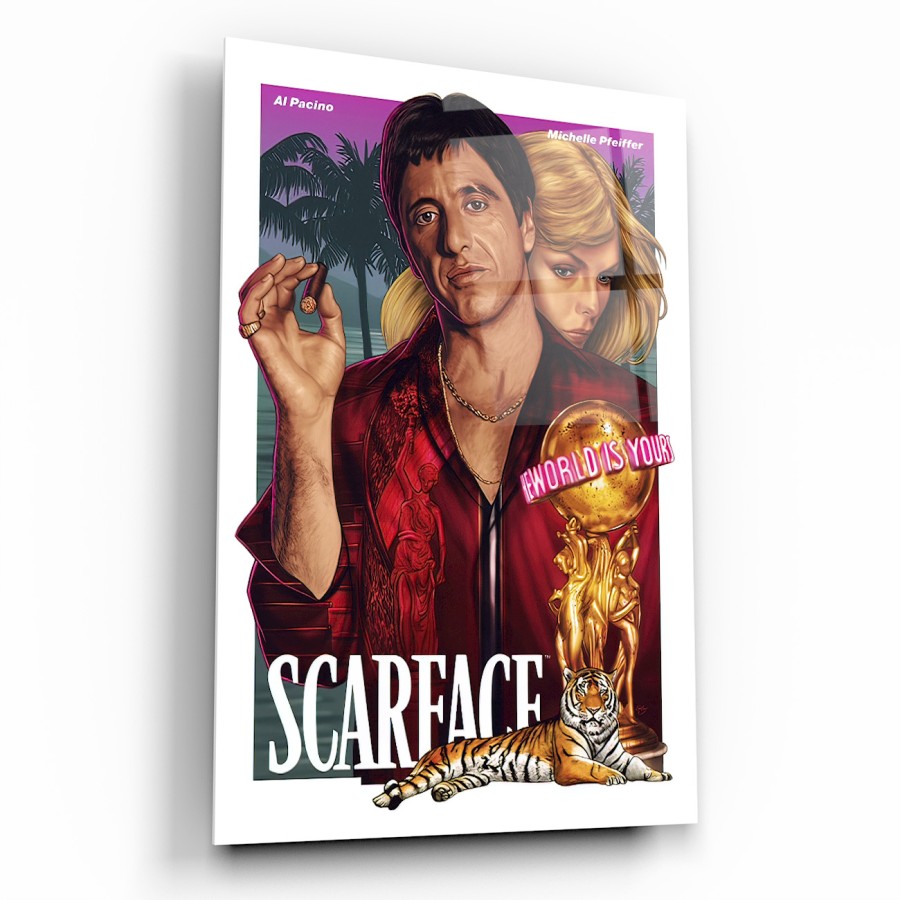 Scarface Tony Montana Cam Tablo | Hediyelik, Dekoratif, Ofis, Mutfak