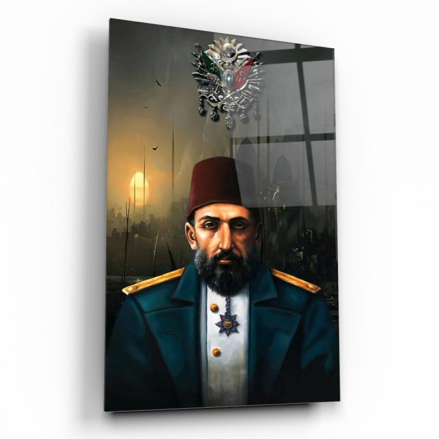 Sultan Abdulhamid Cam Tablo | Hediyelik, Dekoratif, Ofis, Mutfak