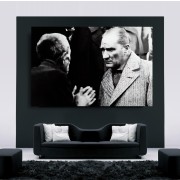 Atatürk ve Köylü Cam Tablo | Hediyelik, Dekoratif, Ofis, Mutfak