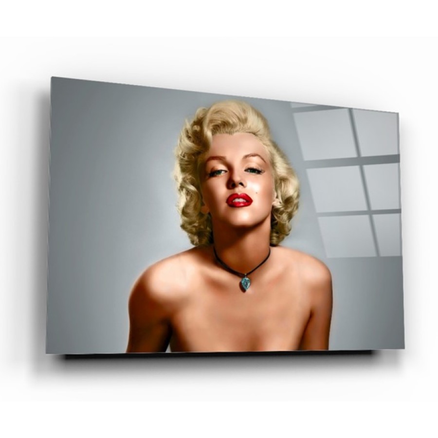 Marilyn Monroe Cam Tablo | Hediyelik, Dekoratif, Ofis, Mutfak