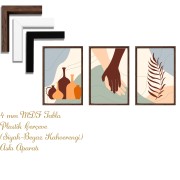 Bohem Tarz MDF Plastik Çerçeveli 3'lu Dekoratif Tablo 07