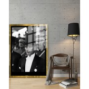 Yapay Zeka ile Yenilenmiş Atatürk Fotoğrafları Siyah Beyaz Cam Tablo, 3d Dekoratif BaskıDik 79