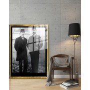 Yapay Zeka ile Yenilenmiş Atatürk Fotoğrafları Siyah Beyaz Cam Tablo, 3d Dekoratif BaskıDik 92