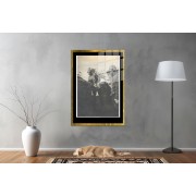 Yapay Zeka ile Yenilenmiş Atatürk Fotoğrafları Siyah Beyaz Cam Tablo, 3d Dekoratif BaskıDik 09