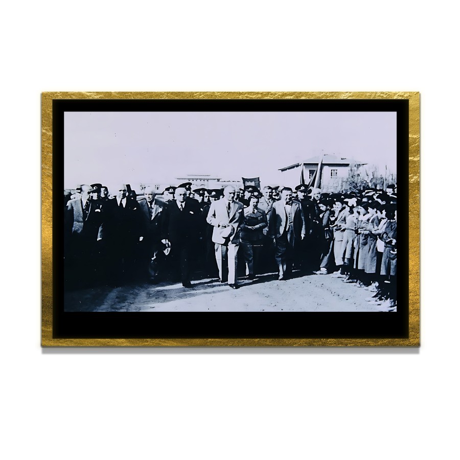 Yapay Zeka ile Yenilenmiş Atatürk Fotoğrafları Siyah Beyaz Cam Tablo, 3d Dekoratif Baskı 102