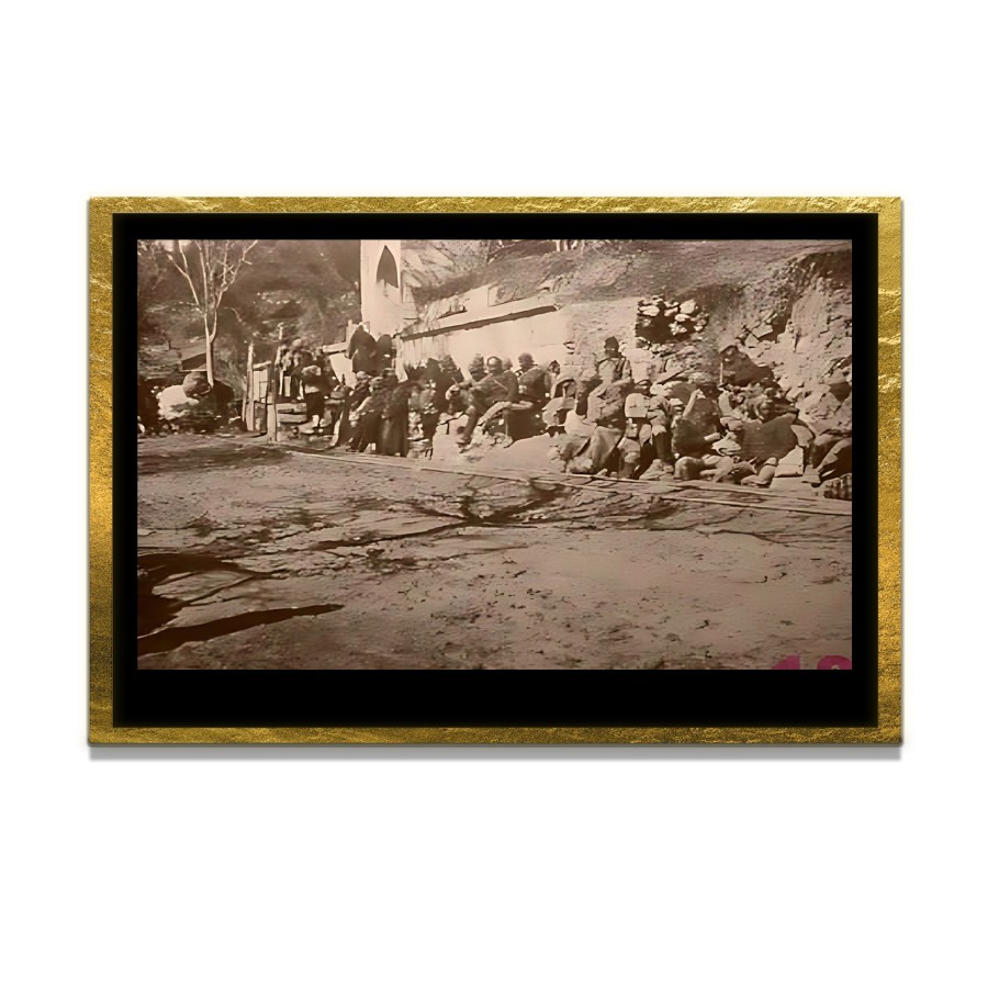 Yapay Zeka ile Yenilenmiş Atatürk Fotoğrafları Siyah Beyaz Cam Tablo, 3d Dekoratif Baskı 634