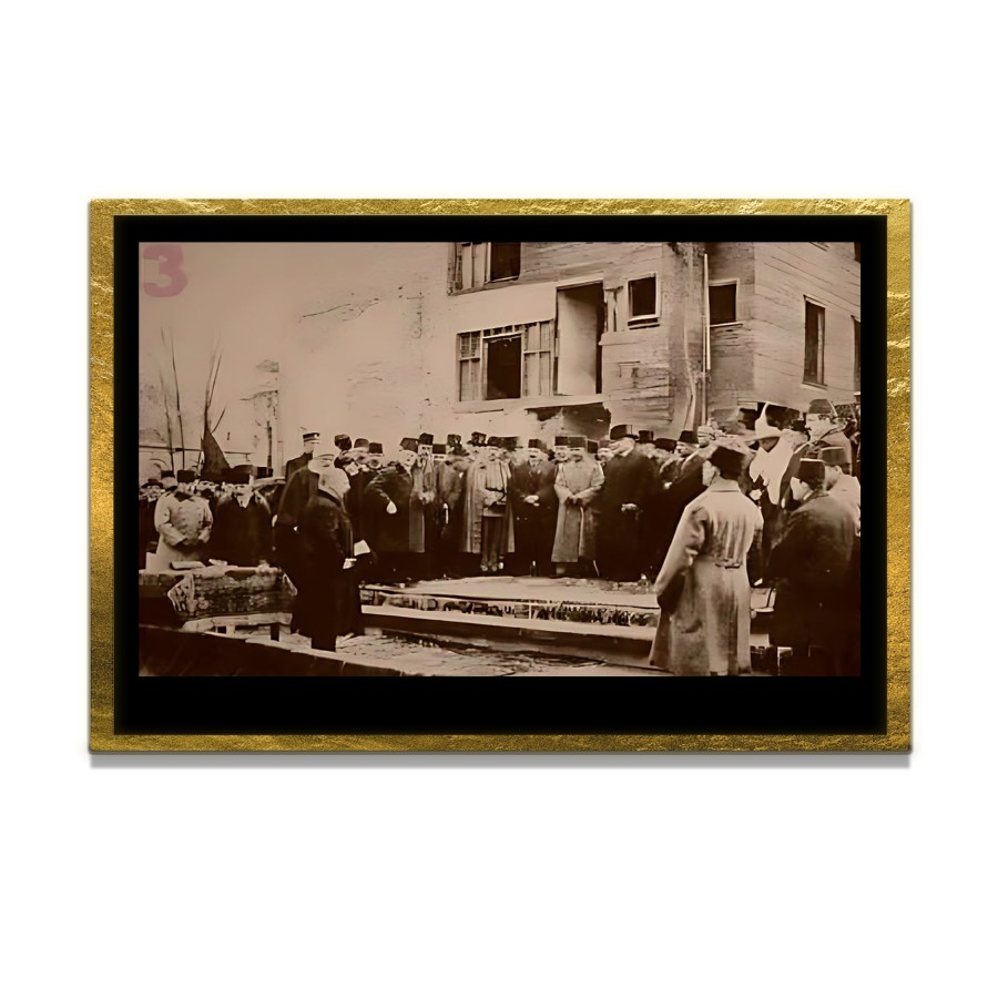 Yapay Zeka ile Yenilenmiş Atatürk Fotoğrafları Siyah Beyaz Cam Tablo, 3d Dekoratif Baskı 636