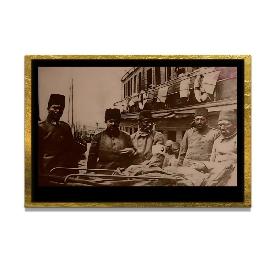 Yapay Zeka ile Yenilenmiş Atatürk Fotoğrafları Siyah Beyaz Cam Tablo, 3d Dekoratif Baskı 652