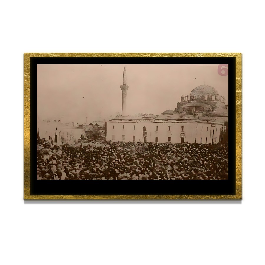 Yapay Zeka ile Yenilenmiş Atatürk Fotoğrafları Siyah Beyaz Cam Tablo, 3d Dekoratif Baskı 670