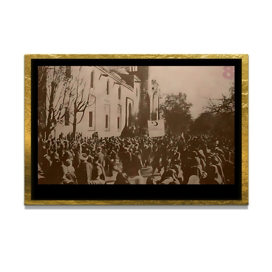 Yapay Zeka ile Yenilenmiş Atatürk Fotoğrafları Siyah Beyaz Cam Tablo, 3d Dekoratif Baskı 708