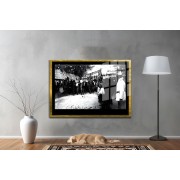 Yapay Zeka ile Yenilenmiş Atatürk Fotoğrafları Siyah Beyaz Cam Tablo, 3d Dekoratif Baskı 29