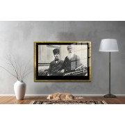 Yapay Zeka ile Yenilenmiş Atatürk Fotoğrafları Siyah Beyaz Cam Tablo, 3d Dekoratif Baskı 62