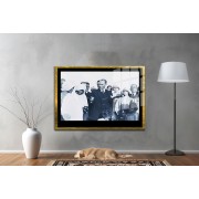 Yapay Zeka ile Yenilenmiş Atatürk Fotoğrafları Siyah Beyaz Cam Tablo, 3d Dekoratif Baskı 122