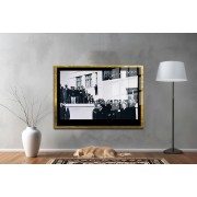 Yapay Zeka ile Yenilenmiş Atatürk Fotoğrafları Siyah Beyaz Cam Tablo, 3d Dekoratif Baskı 266