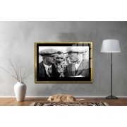 Yapay Zeka ile Yenilenmiş Atatürk Fotoğrafları Siyah Beyaz Cam Tablo, 3d Dekoratif Baskı 531