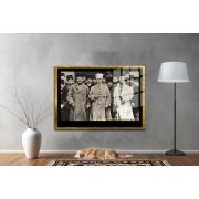 Yapay Zeka ile Yenilenmiş Atatürk Fotoğrafları Siyah Beyaz Cam Tablo, 3d Dekoratif Baskı 674