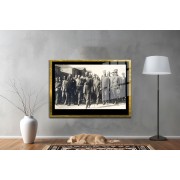 Yapay Zeka ile Yenilenmiş Atatürk Fotoğrafları Siyah Beyaz Cam Tablo, 3d Dekoratif Baskı 791