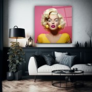 Marilyn Monroe Cam Tablo | Hediyelik, Dekoratif, Ofis, Mutfak