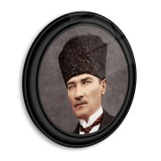 Atatürk Yuvarlak Cam Tablo | Hediyelik, Dekoratif, Ofis, Mutfak