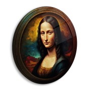 Mona Lisa Yuvarlak Cam Tablo | Hediyelik, Dekoratif, Ofis, Mutfak