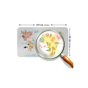 Eğitici Dünya Haritası Dünya Atlası Çocuk ve Bebek Kız Çocuğu Odası Duvar Sticker-60x105-3777