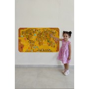 Eğitici Dünya Haritası Dünya Atlası Çocuk ve Bebek Odası Duvar Sticker-60x105-3781