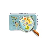 Eğitici Dünya Haritası Dünya Atlası Çocuk ve Bebek Odası Duvar Sticker-60x105-3782