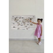 Eğitici Dünya Haritası Dünya Atlası Çocuk ve Bebek Odası Duvar Sticker -60x105-3803