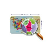 Türkçe Dünya ve Türkiye Haritası Ülke Bayraklı Çocuk ve Genç Odası Duvar Sticker-60x105-3882bayrak