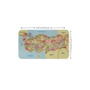 Eğitici ve Öğretici Detaylı Komşulu Türkiye Haritası Duvar Sticker-60x105-3846