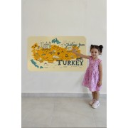 Eğitici ve Öğretici Cocuk Odası Türkiye Haritası Duvar Sticker-60x105-3872