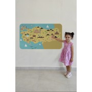 Eğitici ve Öğretici Cocuk Odası Türkiye Haritası Duvar Sticker-60x105-3877