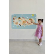 Eğitici ve Öğretici Cocuk Odası Türkiye Haritası Duvar Sticker-60x105-3879