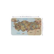 Eğitici ve Öğretici Dünya ve Türkiye Haritası Çocuk Odası Duvar Sticker-60x105-3883