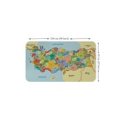 Eğitici - Öğretici Dünya ve Türkiye Haritası Çocuk Odası Duvar Sticker-60x105-3888