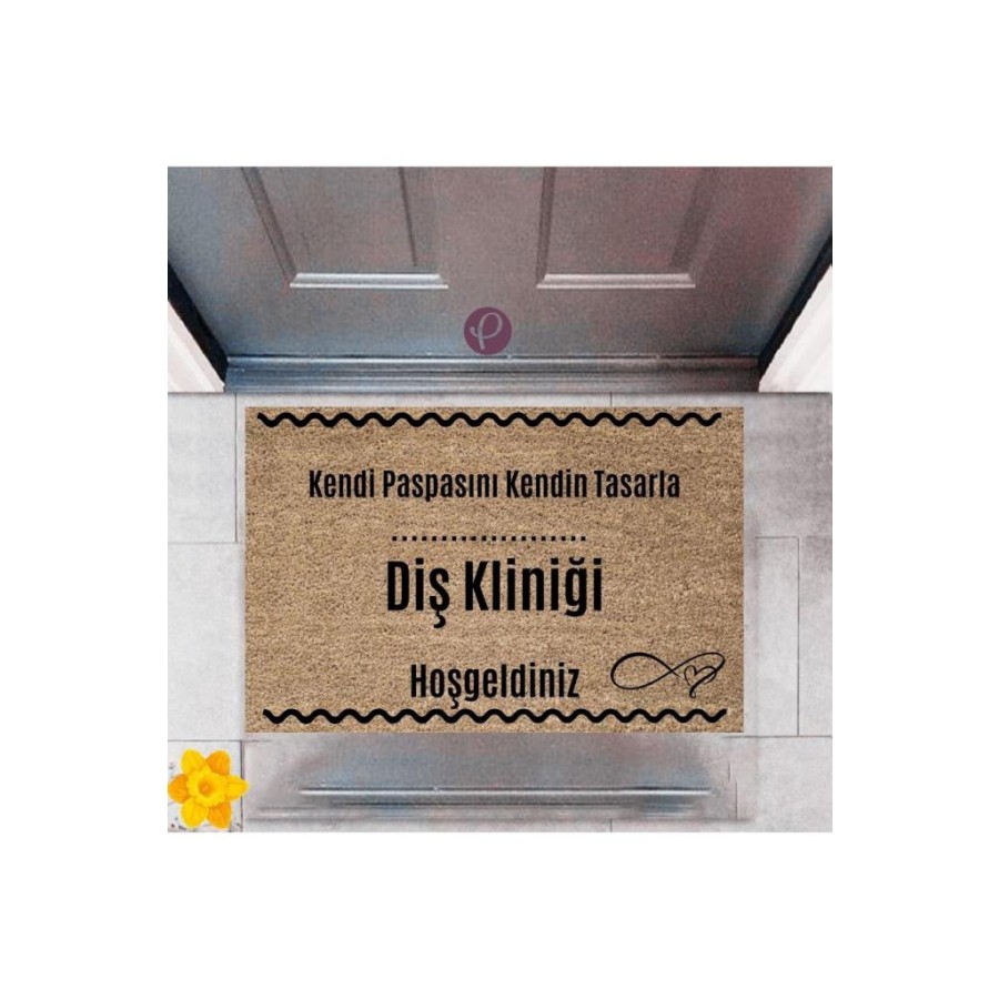 Kapı Önü Paspası Dekoratif Dijital Baskı Diş Kliniği P-2539