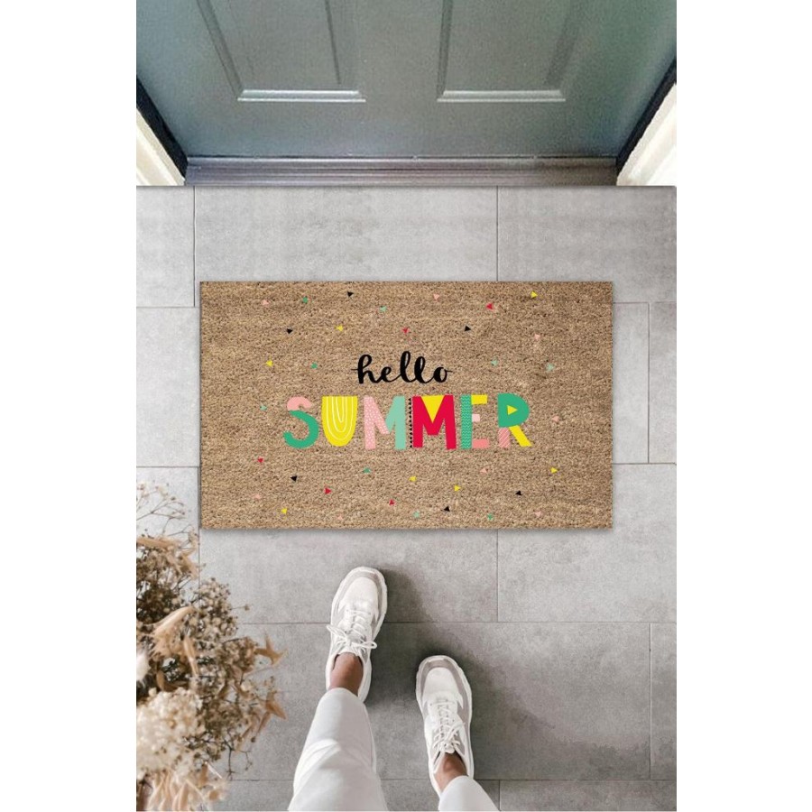 Renkli Kapı Önü Paspası Hello Summer Desen K-3273