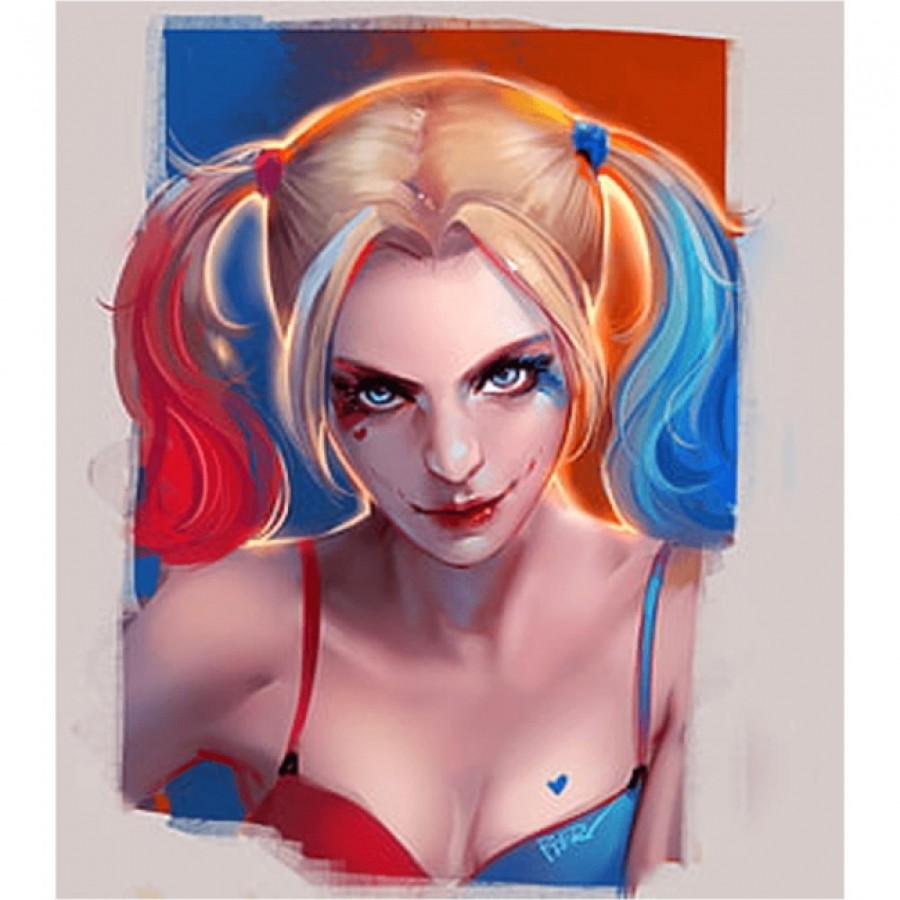 Kanvas Harley Quinn Sayılarla Boyama Seti Kasnaklı