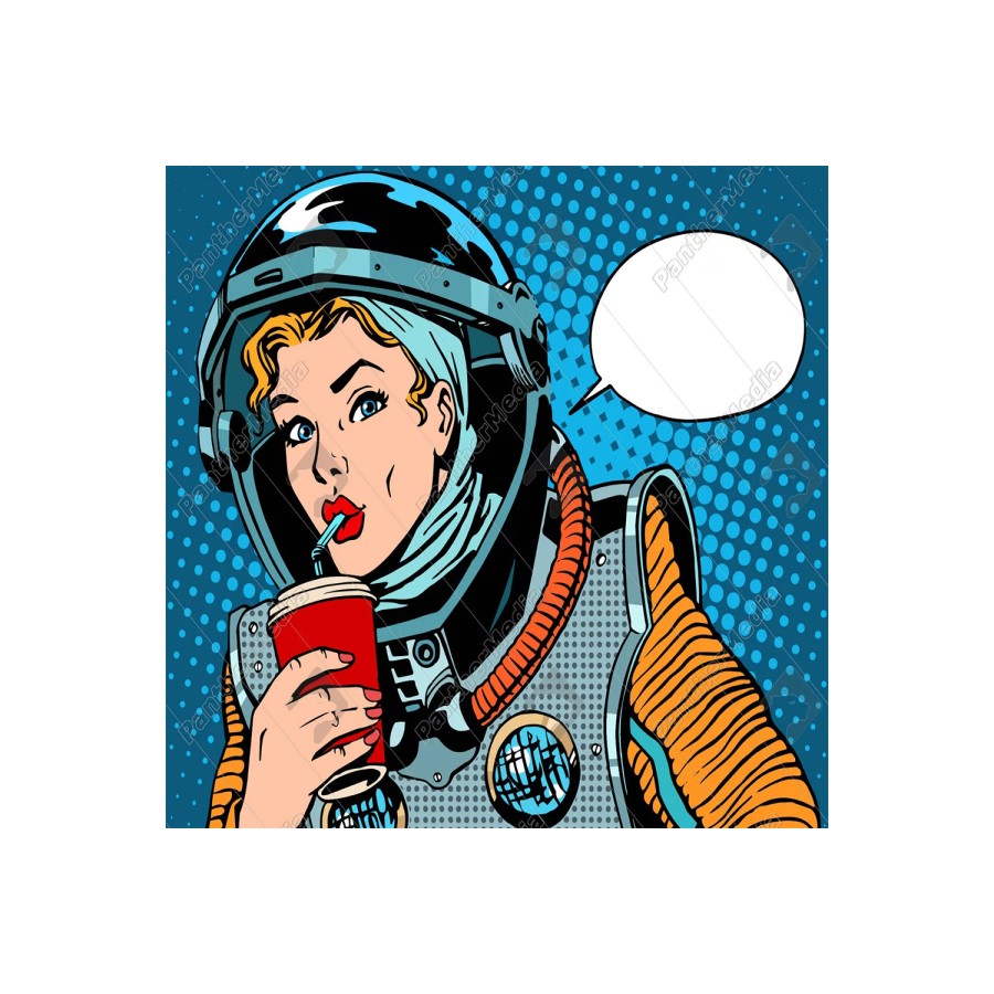 Kanvas Popart Astronot Sayılarla Boyama Seti Kasnaklı