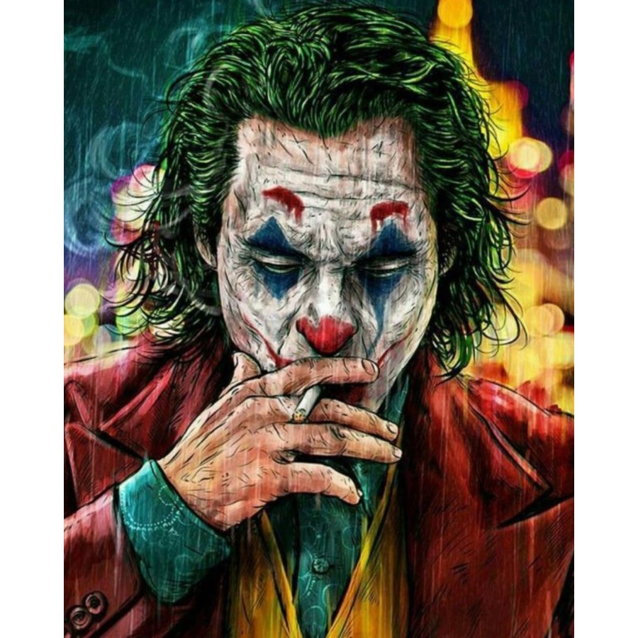 Kanvas Yeşil Saçlı Joker Sayılarla Boyama SetiKasnaklı