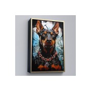 Çerçeveli Doberman Tablosu-7828