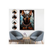 Çerçeveli Doberman Tablosu-7828