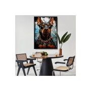 Çerçeveli Doberman Tablosu-7828