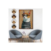 Çerçeveli Cool Kedi Tablo-7644